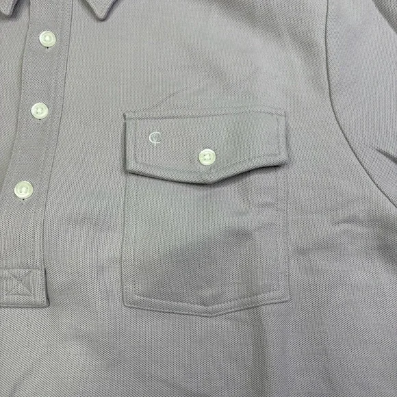 Criquet Mens Purple Pima Cotton Long Sleeve Rugby Players Polo Shirt Size L - Picture 5 of 14